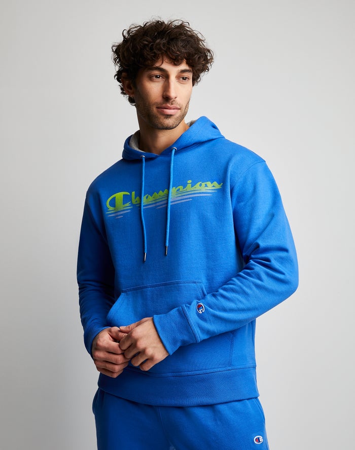 Champion Powerblend Fleece Ripple Effect - Miesten Sininen Huppari - Suomi 6435901-EP